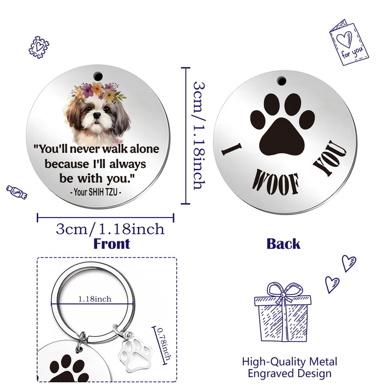 NATSUNO Shih Tzu Gifts,Shih Tzu Keychain,Shih Tzu Gifts for Women
