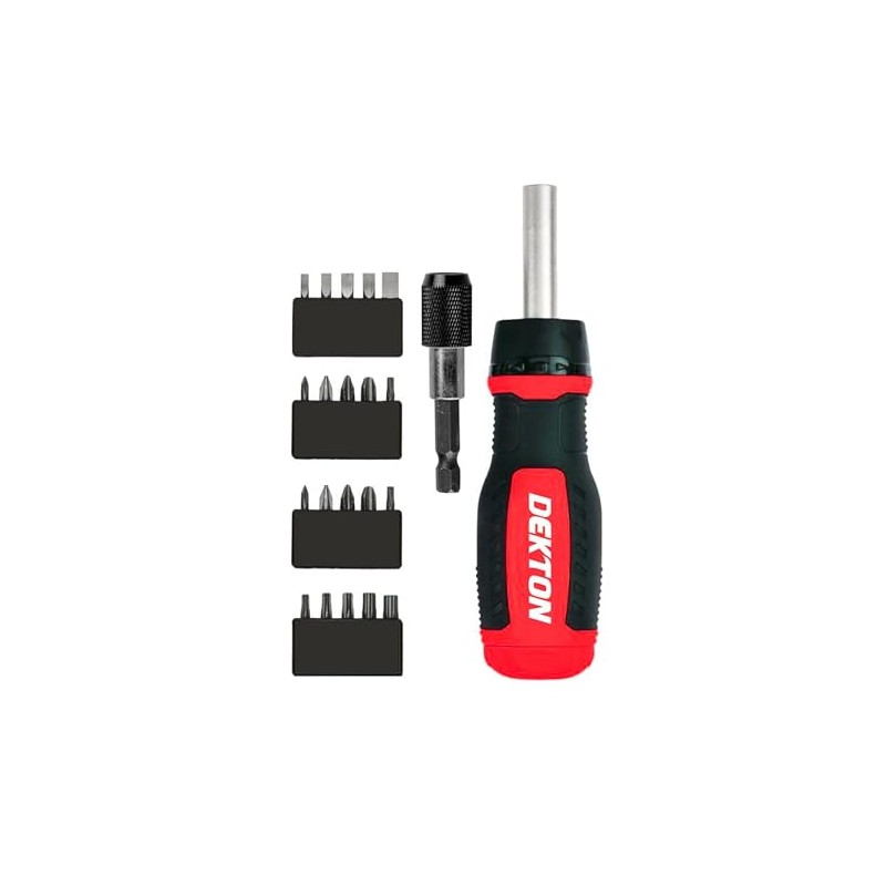 Dekton 22pc Ratchet Screwdriver Set | Includes Precision Bits, Magnetic
