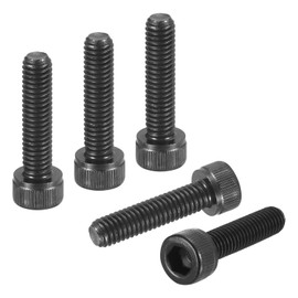 DTGN M6-1x25 Socket Head Cap Screws Bolts - 25Pack - Good for Road Bicycle, Mountain Bike, Auto, Motorcycle - Carbon Steel Hex Head Metric Screws, Black