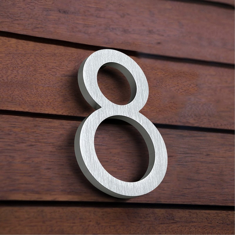 HASWARE Floating House Number 4" Stylish Door Numbers Alphabet Plaque
