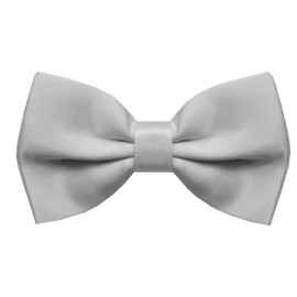 Dibi Mens Solid Color Formal Pre Tied Bow Ties - Mens Bowties - Adjustable Bow Tie (White)