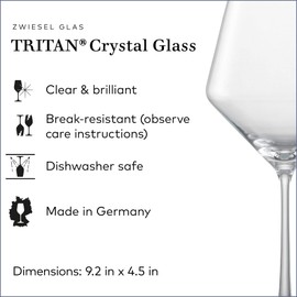 ZWIESEL GLAS Pure Burgundy Red Wine Glass (Set of 2), Burgundy Glasses for Red Wine, Dishwasher-Safe Tritan Crystal Glasses, Made in Germany (23 Ounce)