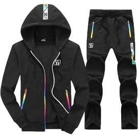 Doors D18 Men's Tracksuit, Hoodie, Pants, Outdoor, Sporty, Set of 2, Black
