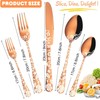 Vilihkc 20 piece Peony Flower Pattern Design Silverware Set, Stainless