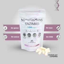 ENZIMAS DR. CAPS™ NEOVITAMINS | Suplemento Alimenticio | Tecnología DR. CAPS™ | Cápsulas de Liberación Retardada | Suplemento Alimenticio | Sin Gluten