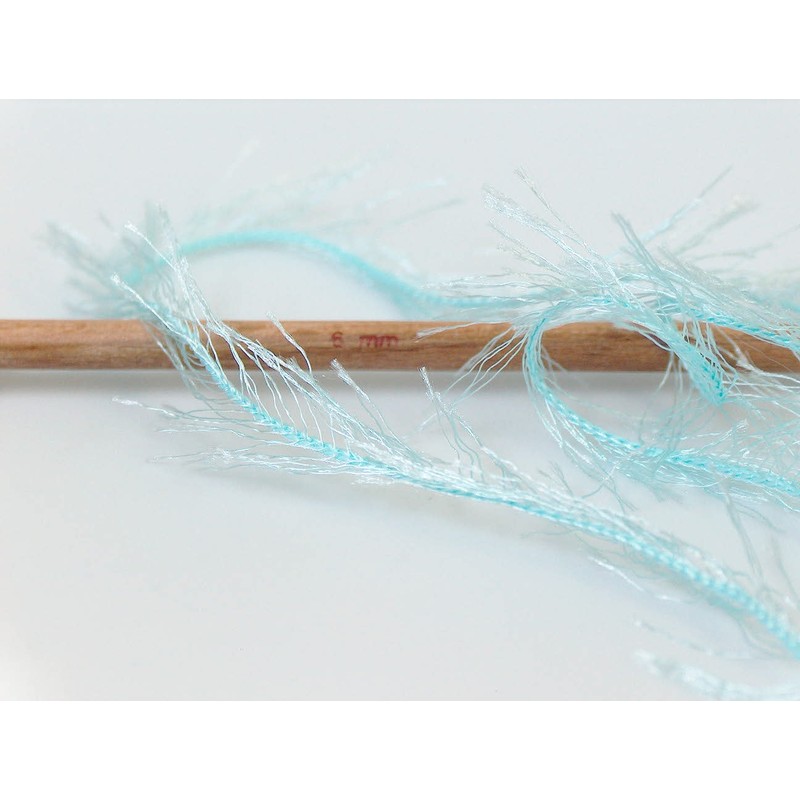 Large 100 Gram Skein Light Turquoise Blue Eyelash Yarn Fun