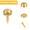 Brass Screws, Decorative Screws with Caps, 16 Pcs Self Tapping