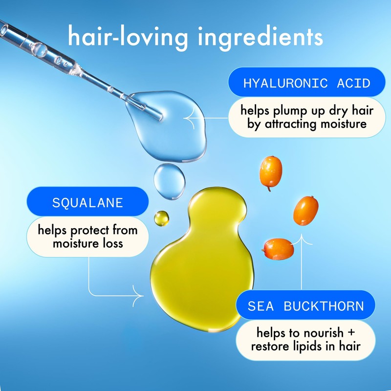 amika Hydro Rush Intense Moisture Leave-In Conditioner with Hyaluronic Acid,