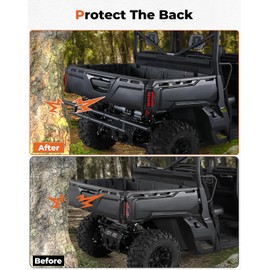 KEMIMOTO UTV Rear Bumper, Compatible with Can-Am Defender & Defender Max, Heavy Duty Steel Protect Tailgate Tail Guard, Heavy Duty Steel, OEM Replacement 715006012