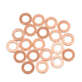 sourcing map Pack of 20 Washers 8 mm Copper Rings Flat Seal Rings for Car