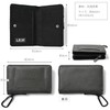 Naru Men's Bifold Wallet, Compact, Leather, L-Shaped Zipper, Includes Carabiner,