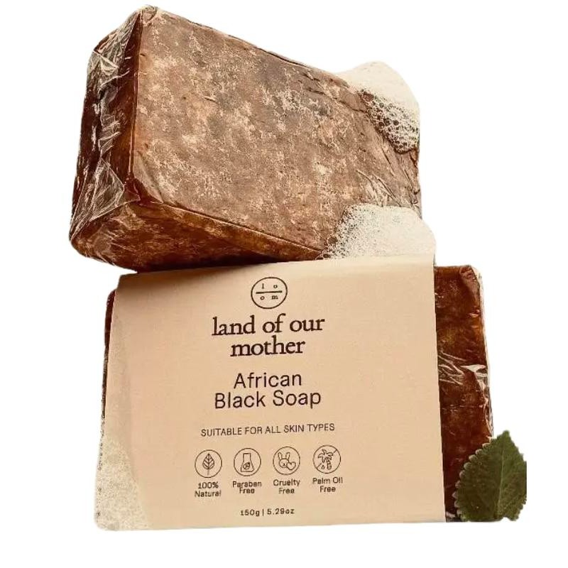 African Black Soap Bar with Shea Butter & Coconut Oil