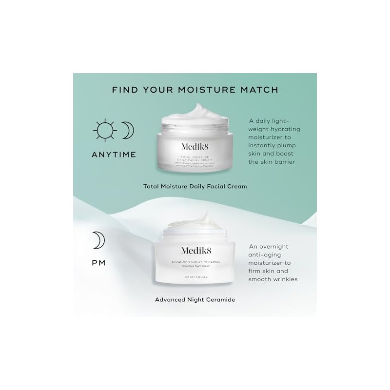 Medik8 Crema Facial Diaria Total Moisture Humectante Hidratante Péptidos Ácido
