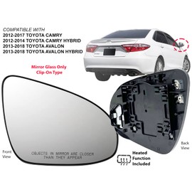 APA Replacement for 2012-2017 Camry 2013-2018 Avalon Mirror Glass with Heated Passenger Right Side TO1325119