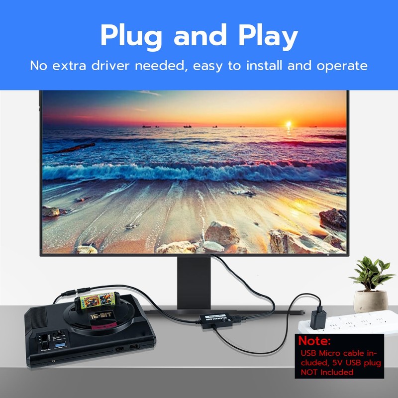 Mcbazel SEGA Megadrive 1080p HDMI Adapter for Mega Drive 1/Mega