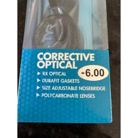 TYR Corrective Optical Swim Goggles -6.00 SMOKE Lens Durafit Adjustable NEW