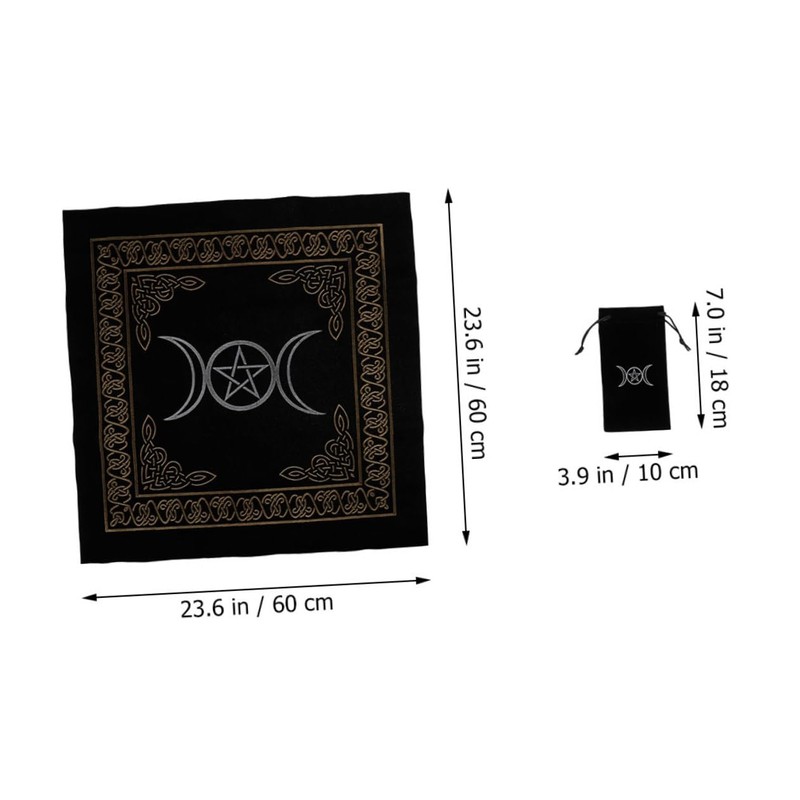 KOMBIUDA 1set Tarot Table Cloth Velour Divination Altar Table Protector
