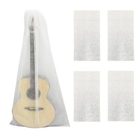 CCeCCe 4 Pack Guitar Dust Cover Storage Bag Non-Woven Fabric Breathable Dust-Proof Coating Sleeve Protector Covers for Acoustic Guitars Electric Bass Upright Stand 120cmx60cm 47"x23.5"