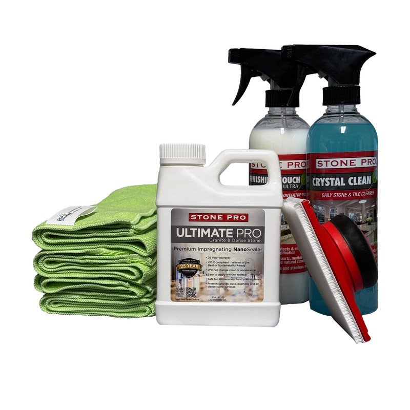 Granite Sealer KIT Ultimate Pro Sealer, Crystal Clean, Finishing Touch