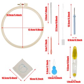Allazone Punch Needle Coasters Kit, 6 Pattern Embroidery Punch Needle Kits, Punch Embroidery Kit, Fruit Pattern Coasters with Felt Yarns Hoop Tools for DIY Crafts