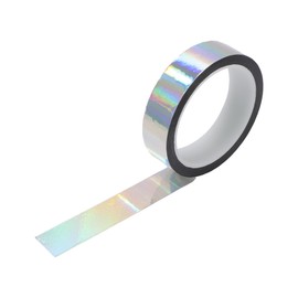 RATCHROLL 1 Roll Universal Air-Release Adhesive Pinstripe Tape Holographic Automotive Pinstriping Tape Chrome Silver Tone 0.98"x164.04ft