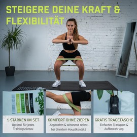 Wild Instincts Loop Bands Set Made of Fabric - Mini Bands Fabric for Strength Training - Fitness Bands Fabric - Mini Resistance Band - Mini Band Fitness - Stretch Band Fitness with WebApp (Loop Bands