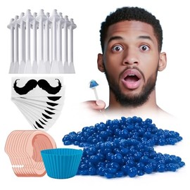 Kit de cera de nariz para hombres y mujeres, 3.53 oz de cera, depilación de orejas y nariz, 30 aplicadores (15-20 usos), kit de depilación seguro y rá