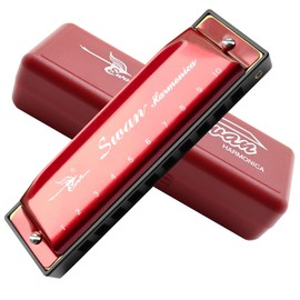 Harmonica Armonica Mouth Organ Blues Harmonica Key of C 10 Hole 20 Tone Polyphony Diatonic Harp with Case for Blues Folk Jazz Pop for Music Student Teacher Teaching Beginner Gift