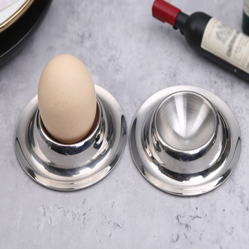Vastsea Set of 4 Stainless Steel Egg Cups, Polished Stackable