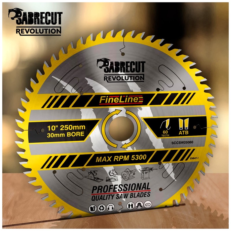 1 x SCCSW25060 SabreCut 250mm 60T x 30mm Bore Fineline