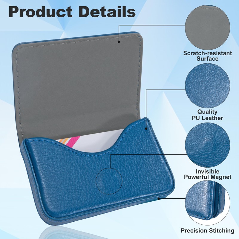 Newellsail Business Card Case PU Leather Business Card Holder Flip