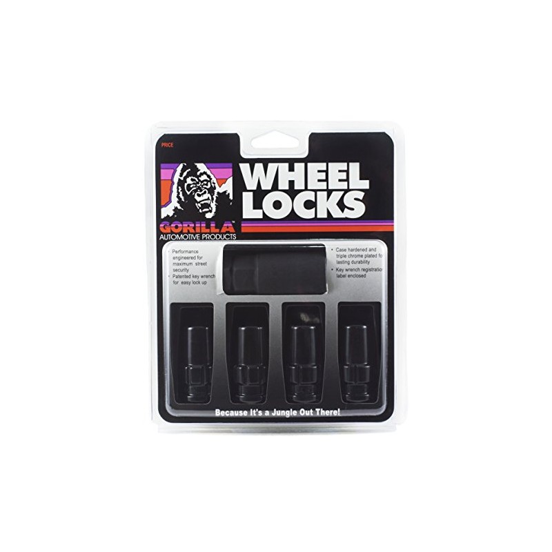 Gorilla Automotive 76641NBC Black 14mm x 1.50 Thread Size Chrome