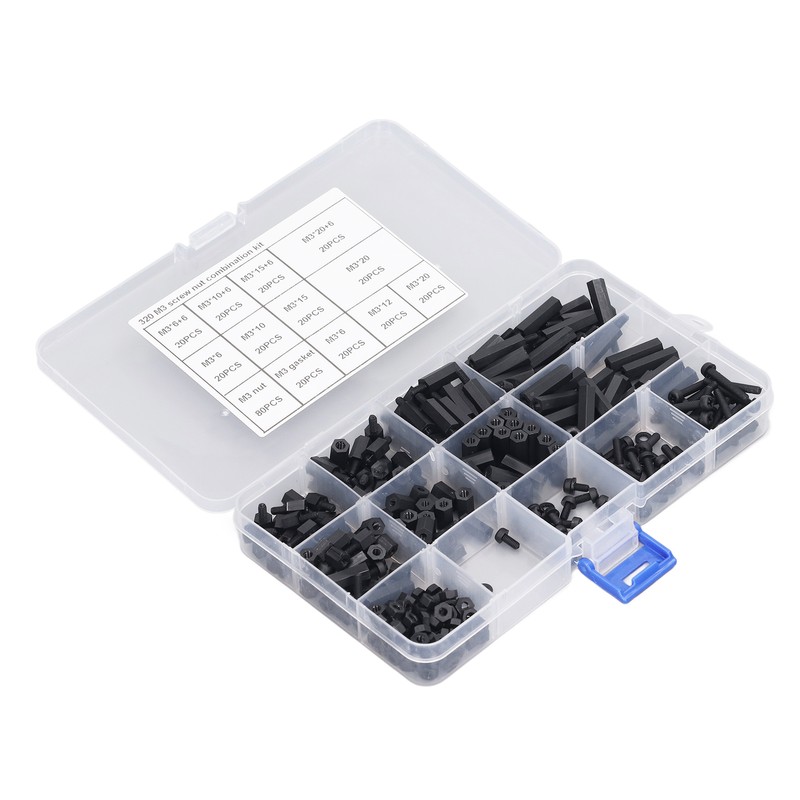 320 Pcs Hex Screw Spacer M3 Nylon Male Female Hex