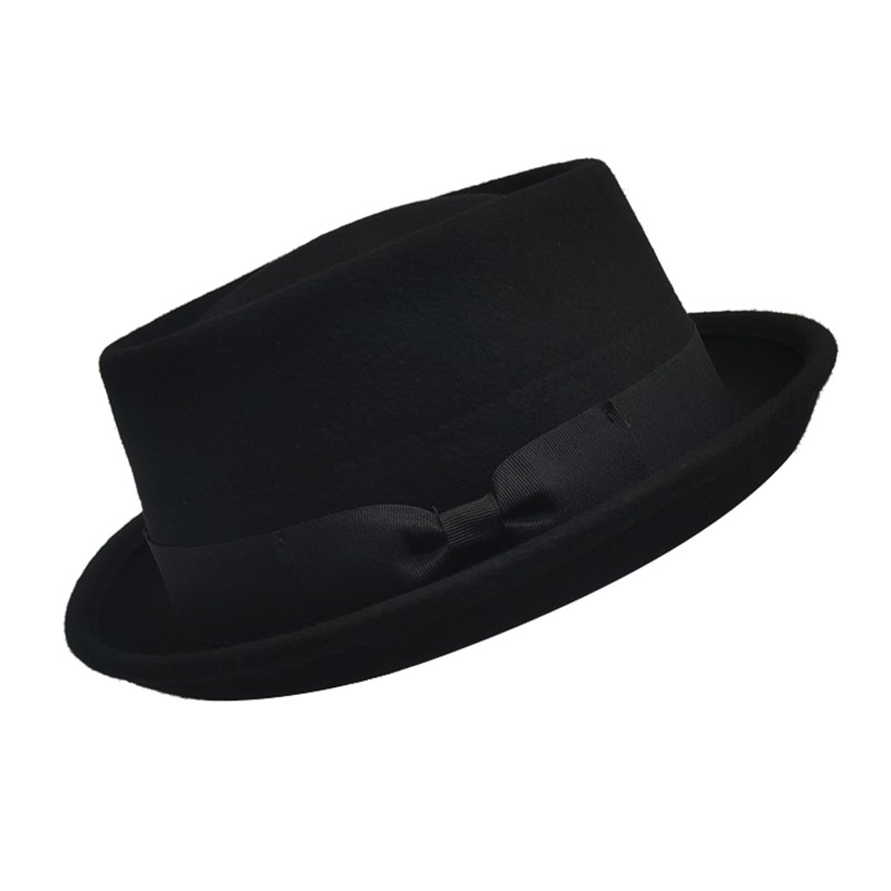 Pork Pie Men's Hat Women's Fedora Felt Hat 100% Wool