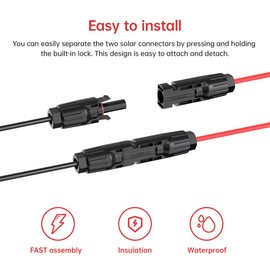 ELFCULB 10AWG 2 Pin Power Industrial Circular Connector to Solar Adapter for River RV Solar Ports Solar Panel Suitcase(2FT)