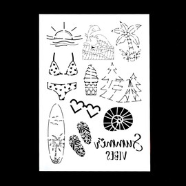 DIY Decorative Summer Stencil Template for Painting on Canvas Wood Furniture Craft Paper (A4 Size)