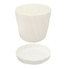 5 PCS Indoor Plant Pots with Base PP White Beautiful