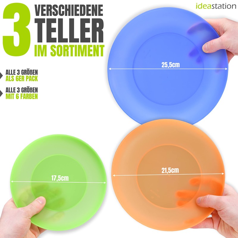idea-station Neo Reusable Plastic Plates 6 x 21.5 cm –