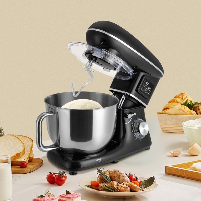 Treliamd 6.5QT Stand Mixer, 1350W 6 Speed Tilt-Head, Electric Kitchen