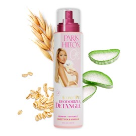 Paris Hilton Pet Dog Deodorizing Spray & Detangler, 295ml | Natural Pet Odor Eliminator with Sweet Pea & Vanilla Scent for Fresh Grooming
