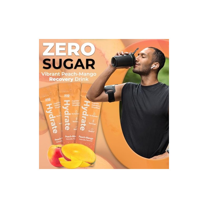 310 Nutrition Polvo de Electrolitos Sin Azúcar Sugar-Free Electrolyte Hydration