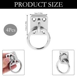 4 Pcs Tie Rings for Horses, Hay Nets for Horses, Hanging Chain Ring, Animal Tether Horse Hay Net Tack Tie up Stable Ring Hook Horses Tie Down Rings for Universal Animal Tether Stable Ring Hook