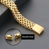 Klapgo Lion Head Men's Bracelet Gold Tone Stainless Steel Cuban