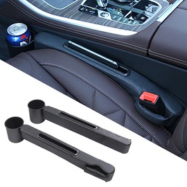 RAKSONIC 2 Pack Car Seat Gap Filler with Storage Box,Fill The Gap Between Seat and Console,Car Console Gap Filler,Prevent Things from Dropping,Convenient to Storage Keys and Phone(Black)