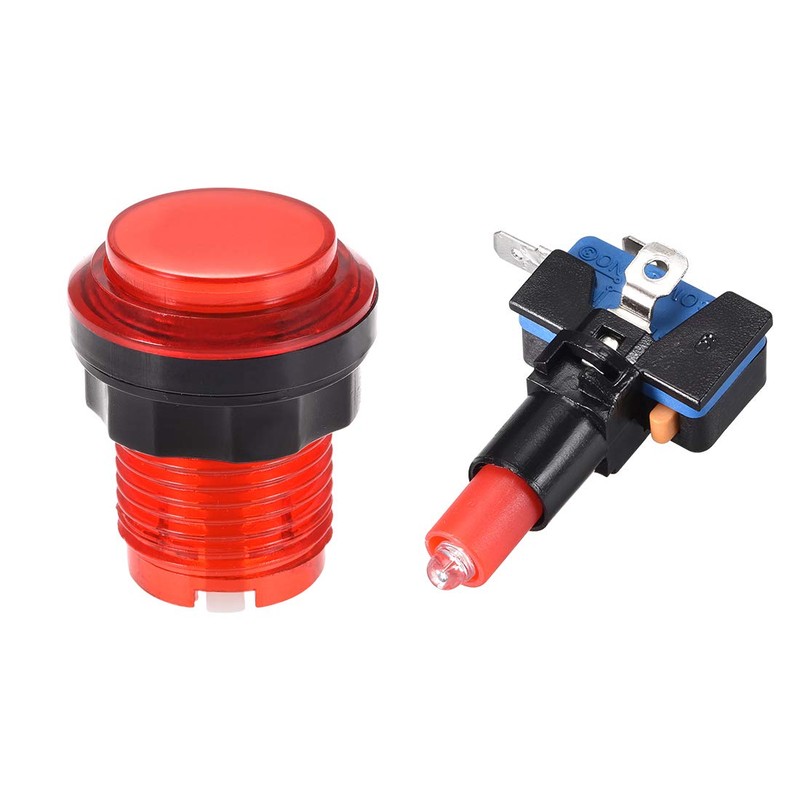 uxcell Game Push Button 33.5mm Round 12V LED Light Push