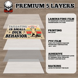 Tailgating is Small Dick Behavior | Bumper Sticker or Car Magnet | Cool Raccoon Waterproof UV Resistant Decal for Cars [7.5x3.75]