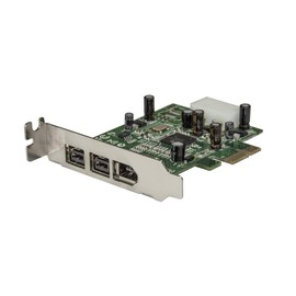 StarTech.com 3 Port 2b 1a Low Profile 1394 PCI Express FireWire Card Adapter - PCI Express 1394a - PCIe FireWire 400 Card, TAA (PEX1394B3LP)