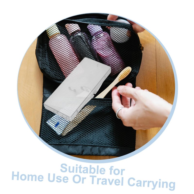 FOMIYES 10pcs Interdental Brush Storage Box Small Rectangular Transparent Case