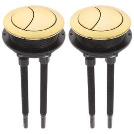 Angoily 2pcs Dual Push Flushing Button for Water Tank Round Toilet Accessory Easy to Install Bathroom Cistern Replacement High Brightness Finish
