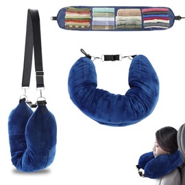 HSLXBY Nackenkissen Befüllbar,Befüllbares Nackenkissen,Nackenkissen Flugzeug Befüllb,Nackenkissen Zum Befüllen,Mit Kleidung Stopfbares Reisekissen,für Reisen mit dem Auto Oder Flugzeug